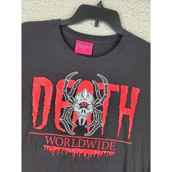 Mishka MNWKA Black T-Shirt Death Worldwide Spider Graphic Men L Japanese Brand - Picture 6 of 9